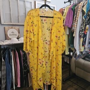 LuLaRoe Yellow Floral Kimono